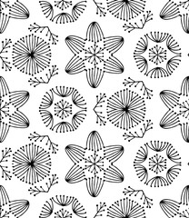 Seamless black and white hand-drawn seamless ornament