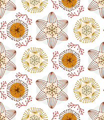 Seamless color hand-drawn pattern, vector EPS10