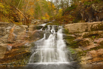 Fototapeta na wymiar Main waterfall at Kent Falls State Park in western Connecticut.