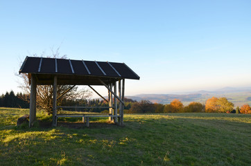Wanderhütte auf dem Rößberg in der thüringischen Rhön (Geisa)