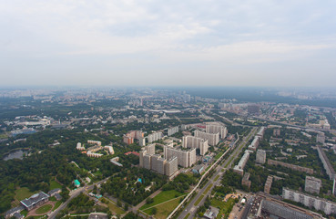 Obraz premium Вид с Останкинской башни на Москву. Россия. 