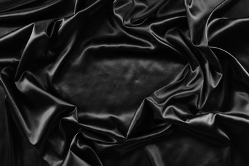 Black silk fabric texture