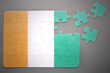 puzzle with the national flag of cote divoire