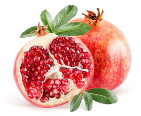 pomegranate isolated on the white background