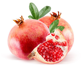 pomegranate isolated on the white background