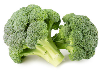 green broccoli isolated on the white background