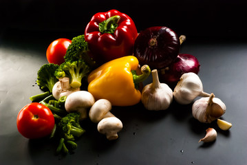 still life -set for pizza