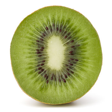 Sliced Kiwi fruit half  isolated on white background cutout