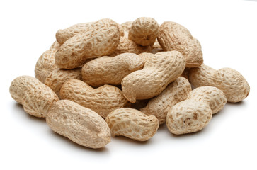 peanut pod or arachis isolated on white background cutout