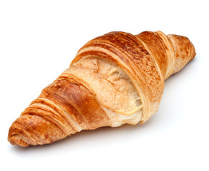 Croissant or  crescent roll isolated on white background cutout