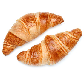 Croissant or  crescent roll isolated on white background cutout