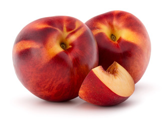 Nectarine fruit isolated on white background close up