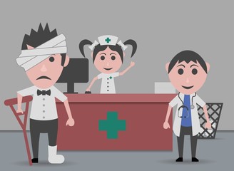 sad patient in hospital