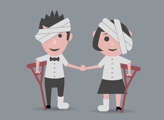 sick man and woman couple