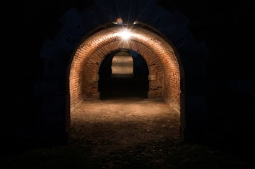 The old walled underground tunnel