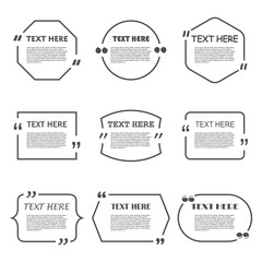 Icon Set of Quotation. Speech Bubble templates with quote sign, symbol