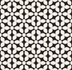 Vector Seamless White Hexagonal Geometric Simple Floral Petal Pattern