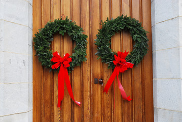 Christmas wreath on the door