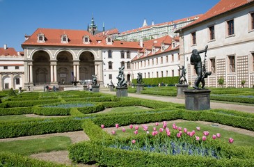 The Wallenstein Garden (Valdstejnska zahrada) with sala terrena in Prague, Czech republic