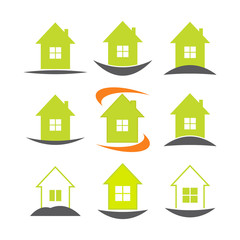 House icon set. Real estate logo template