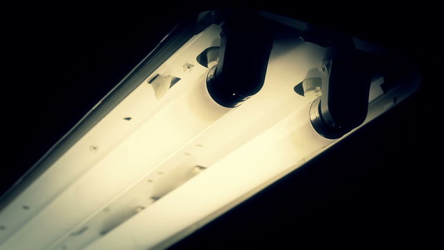 Fluorescent lamp on (close up)