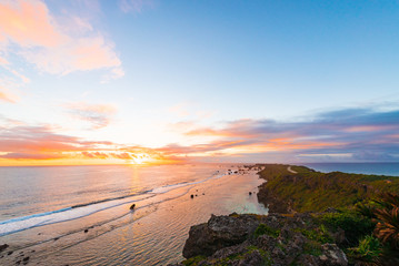 Obraz premium Sunrise, sea, seascape. Okinawa, Japan.