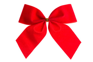 Christmas bow red color isolated on white