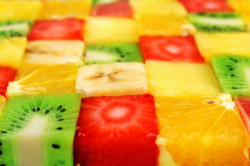 Sliced fruits background