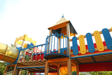 Fototapeta na wymiar Colorful children playground in park