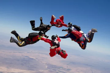 Gardinen Skydiving star teamwork © Mauricio G