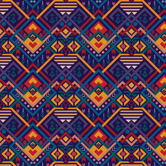 Vector Pattern Tribal Geometric with Blue Background