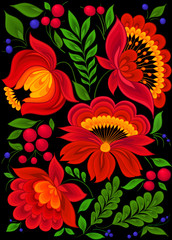 Fototapeta na wymiar painting floral background,