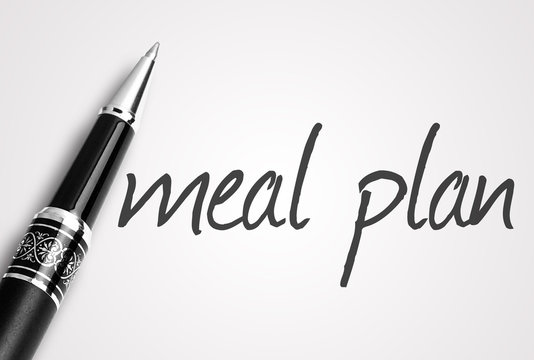 Pen Writes Meal Plan On White Blank Paper