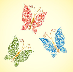 painting butterfly,swirl abstract element design