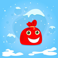Red Santa Bag Cartoon Character Christmas Present Gift