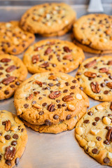 Oatmeal cookies with chocolate chips and nuts