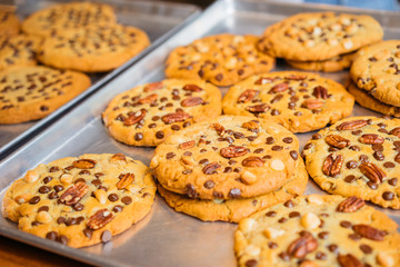 Oatmeal cookies with chocolate chips and nuts