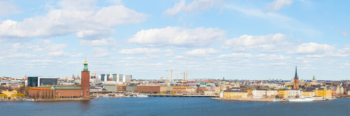 Aerial view of Stockholm on a sunny day