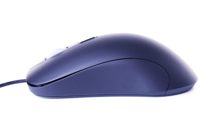 Computer mouse with cord isolated on white background