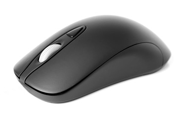 Computer mouse with cord isolated on white background