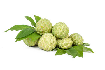 Pile of Custard apple isolated on white backgroud