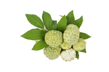 Pile of Custard apple isolated on white backgroud