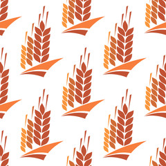 Obraz premium Seamless pattern of wheat, rye and barley