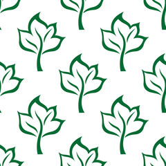 Green maple tree seamless pattern background
