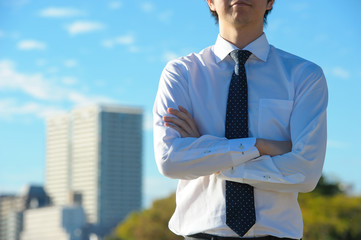 青空とビジネスマン,コピースペース