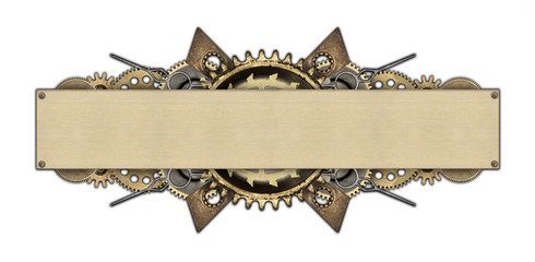 metal frame and clockwork details