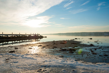 Frozen fjord in winter, Norway