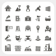 Construction icons set