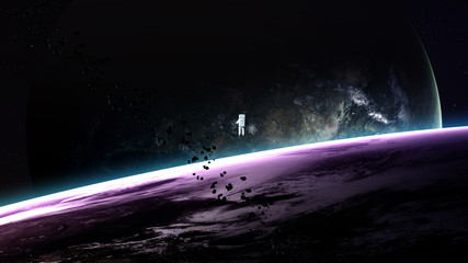 Beautiful fantastic planets in space. Elements of this image furnished by NASA © Vadimsadovski