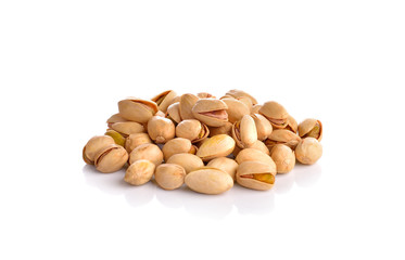 Pistachio nut on white background